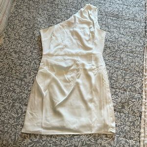 White one shoulder bachelorette party dress